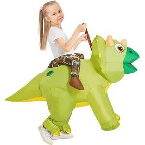 Unisex Inflatable Dinosaur Costume Kids Triceratops Costume Halloween Dress‎